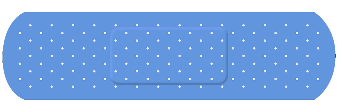 Bandage Blue Vinyl Bumper Sticker, Window Cling or Bumper Sticker Magnet in UV Laminate Coating