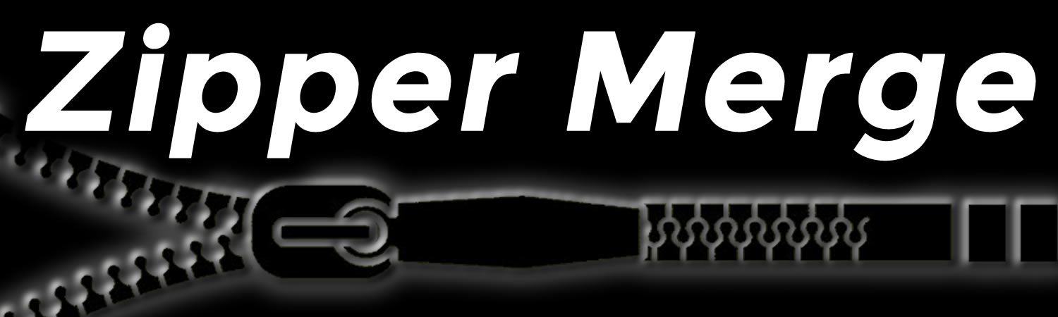 Zipper Merge Vinyl Bumper Sticker, Window Cling or Bumper Sticker Magnet in UV Laminate Coating