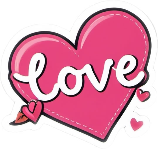 Love Vinyl Bumper Sticker Window Cling or Bumper Sticker Magnet in UV Laminate Coating