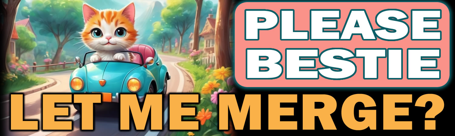 Please Bestie Let me Merge Vinyl Bumper Sticker Window Cling or Bumper Sticker Magnet in UV Laminate Coating