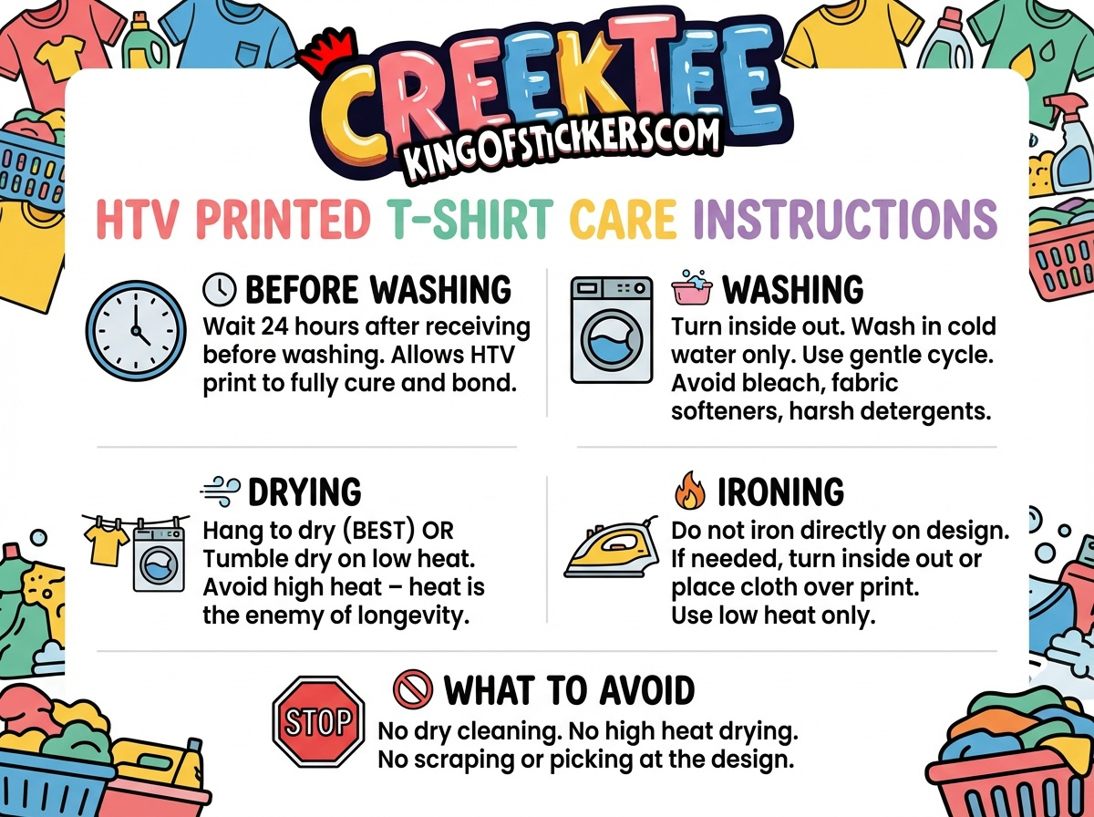 HTV T-Shirt Care Instructions